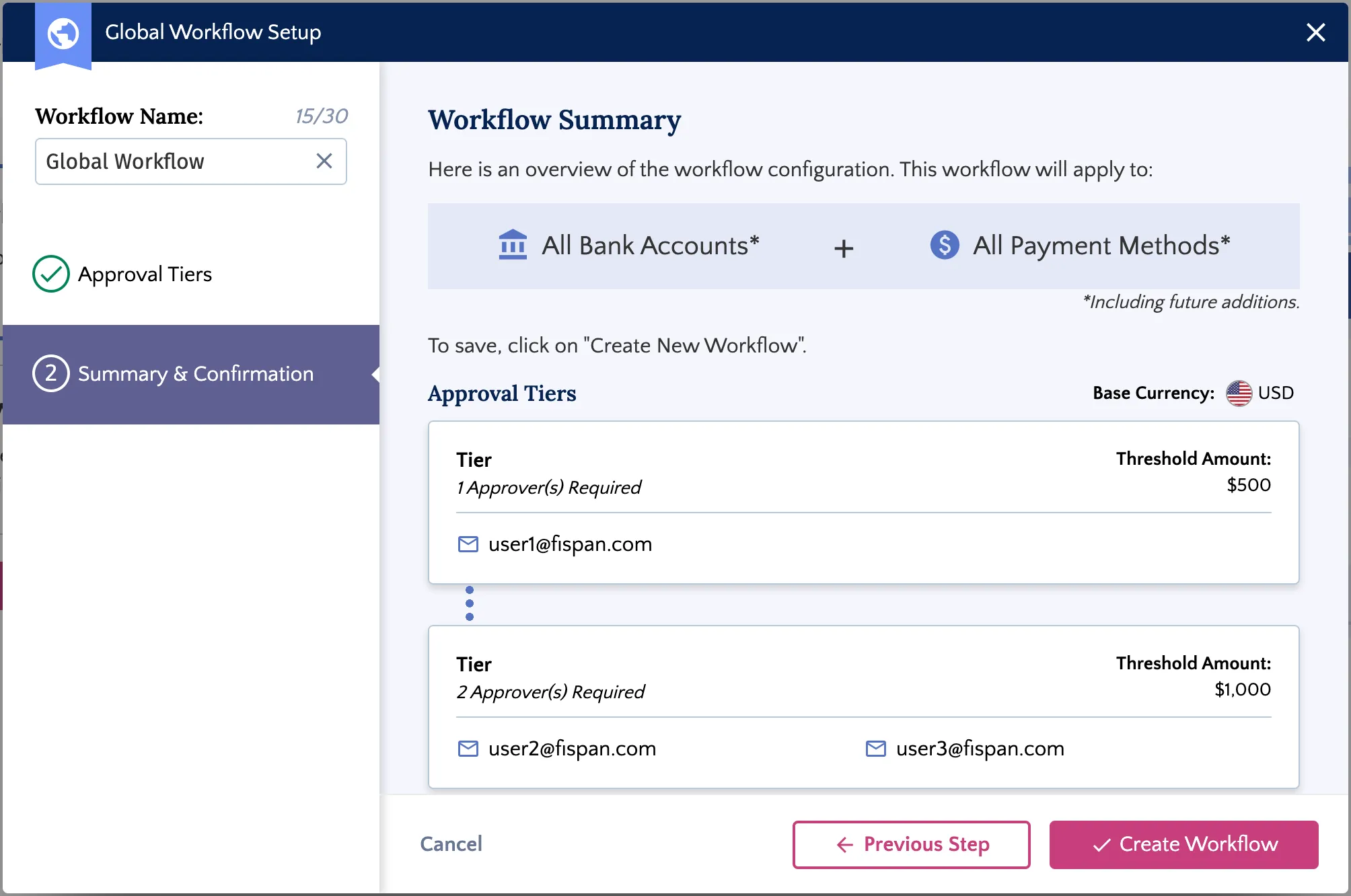 Select Create Workflow