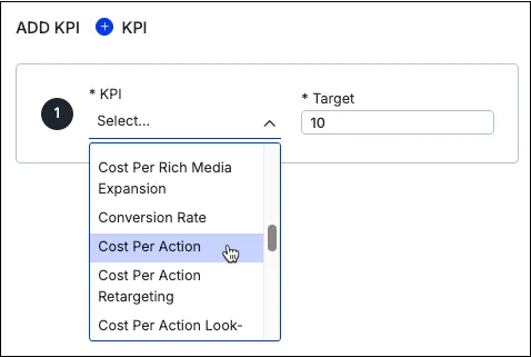 Cost Per Action is a line item KPI