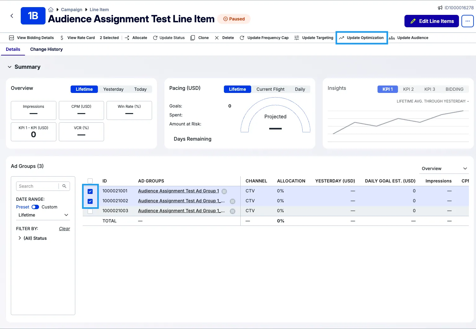 Bulk update optimization 