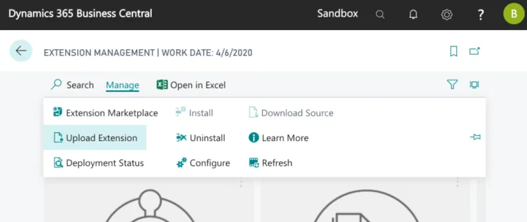 Select Upload Extension