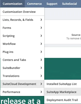 Go to SuiteApp Marketplace