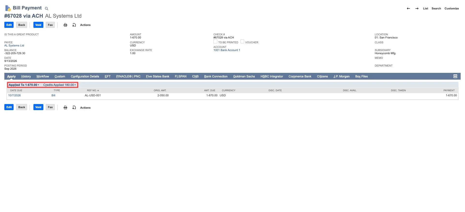 Bill Payment Record