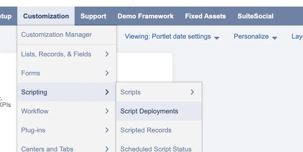 Go to Script Deployments