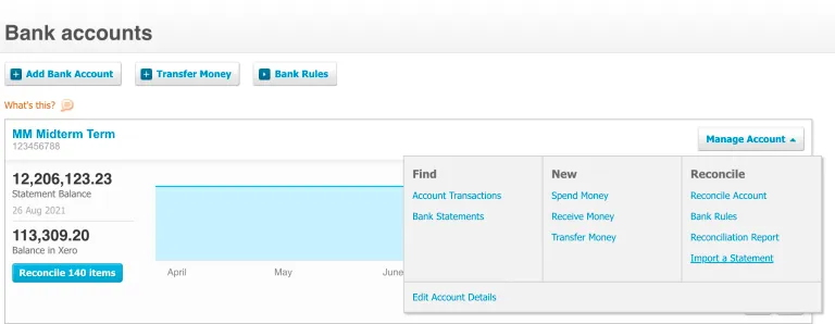 Select Import a Statement
