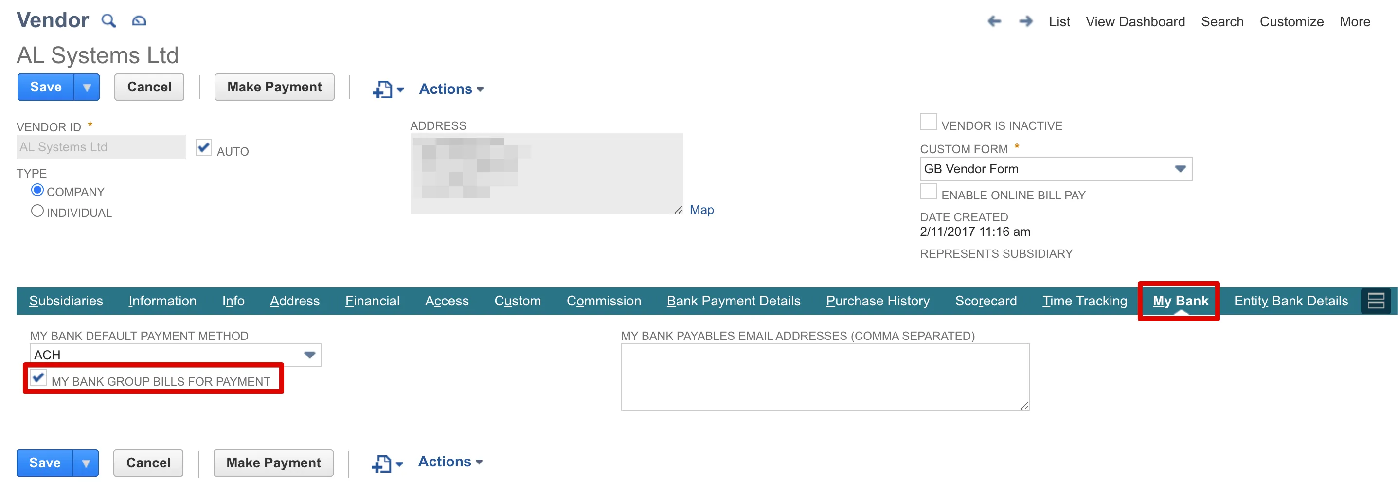 Select Group Bills for Payment