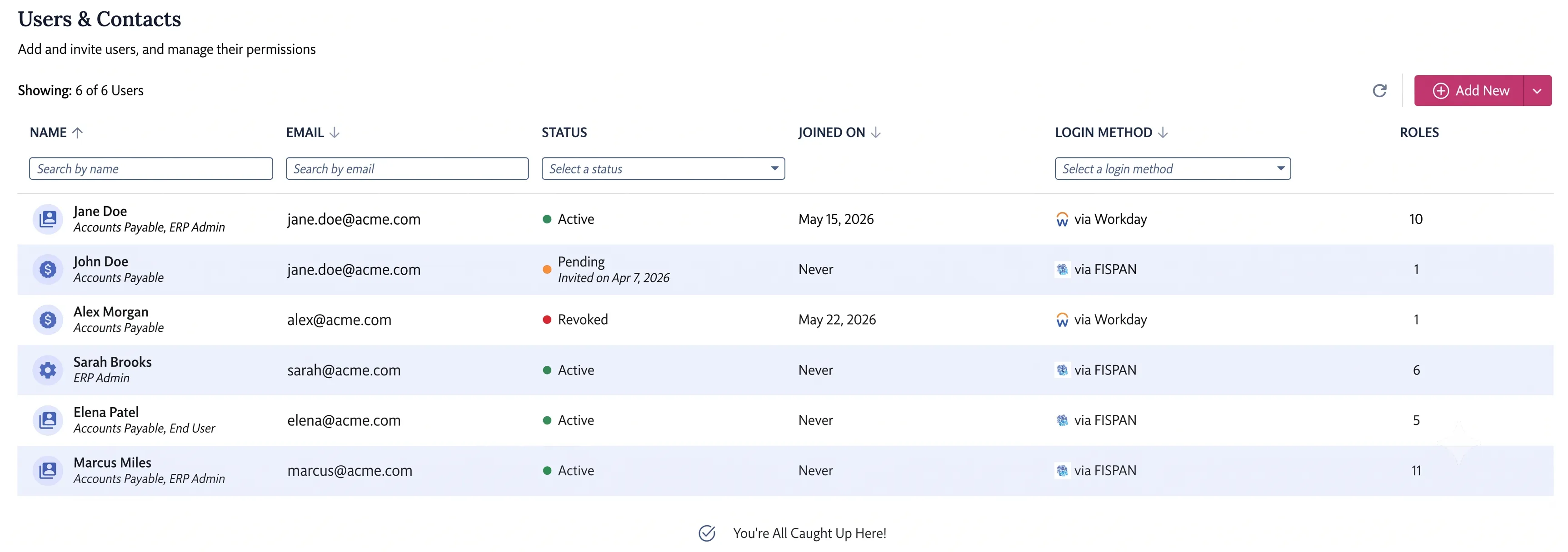 View Users' Login Methods