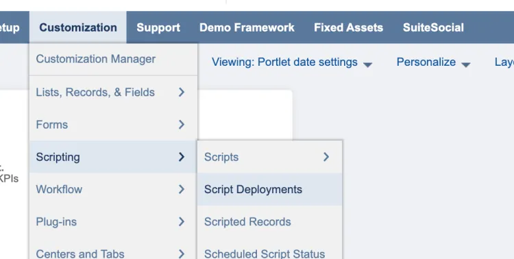 Go to Script Deployments