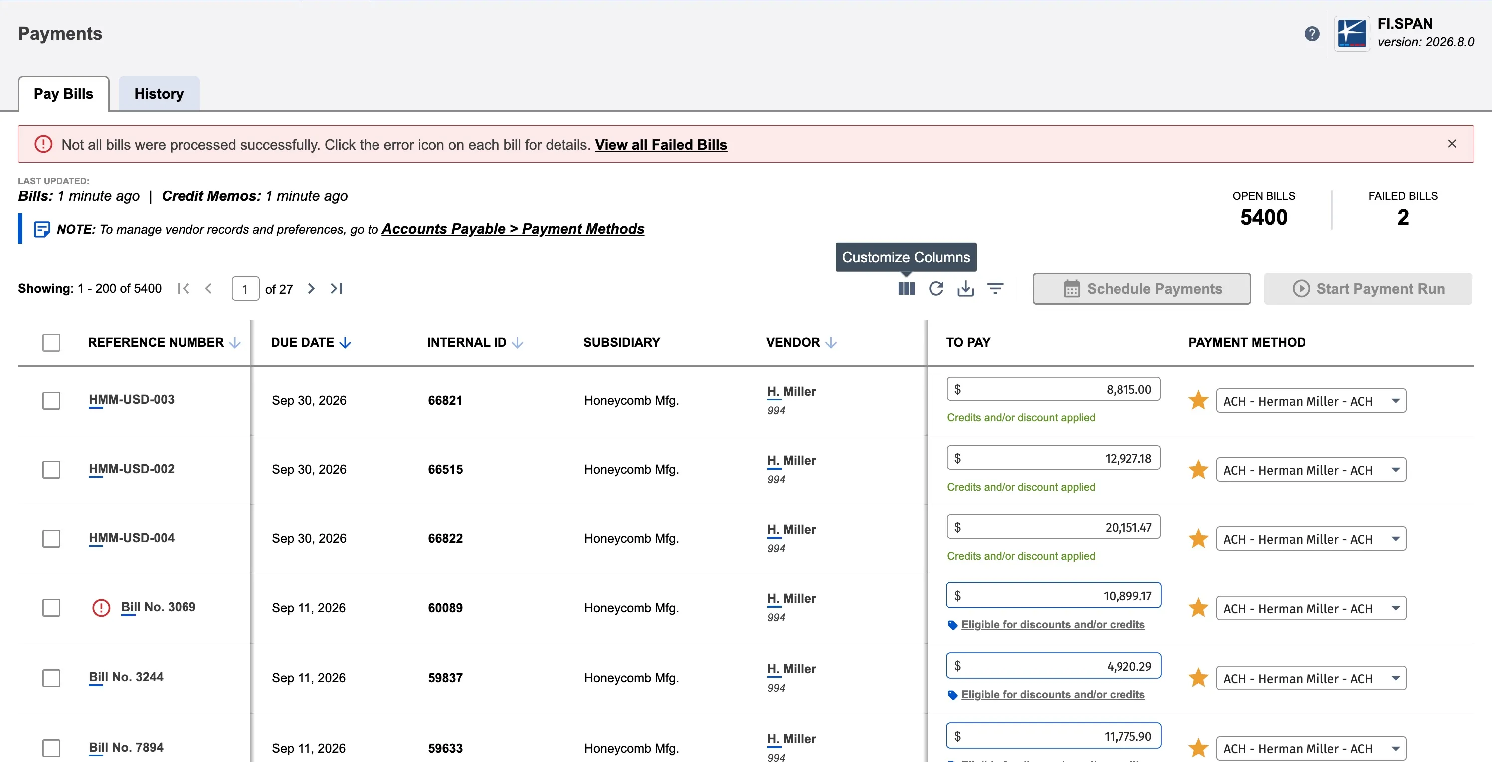Accessing Customize Columns