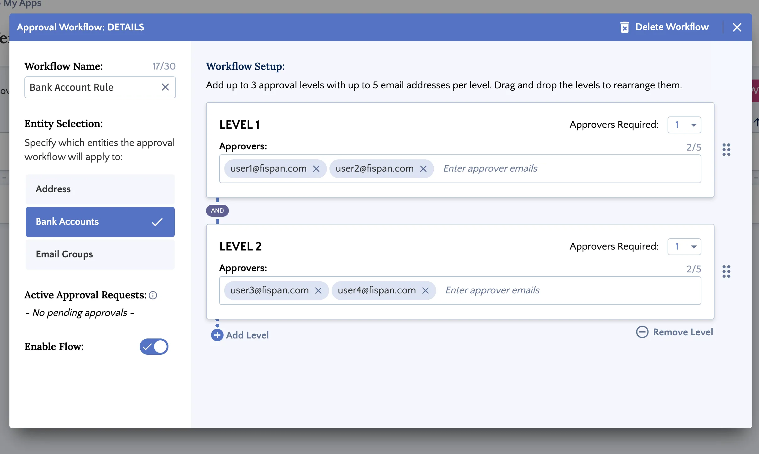 Click Delete Workflow