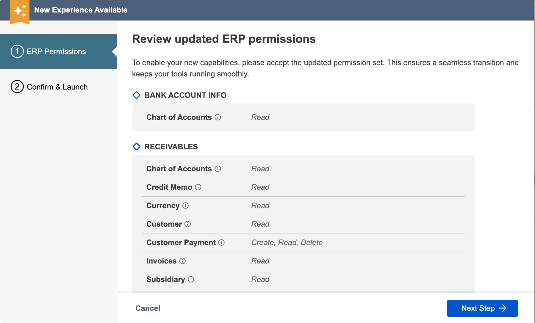 Permissions Screen