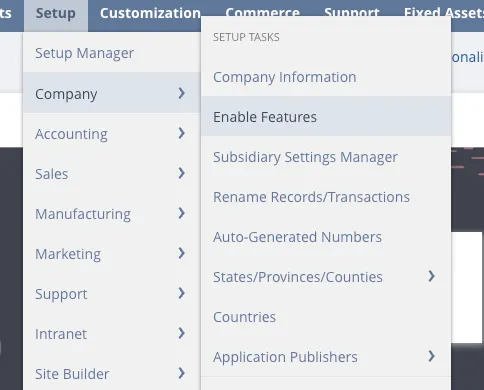Select Enable Features