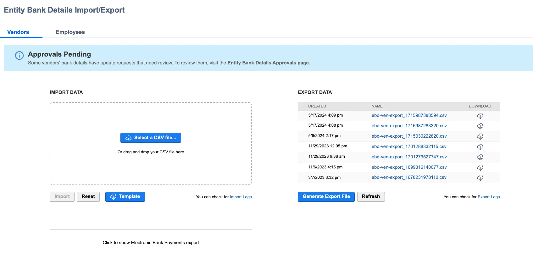 Approvals Pending