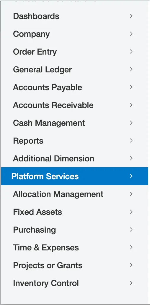 Platform Services enabled