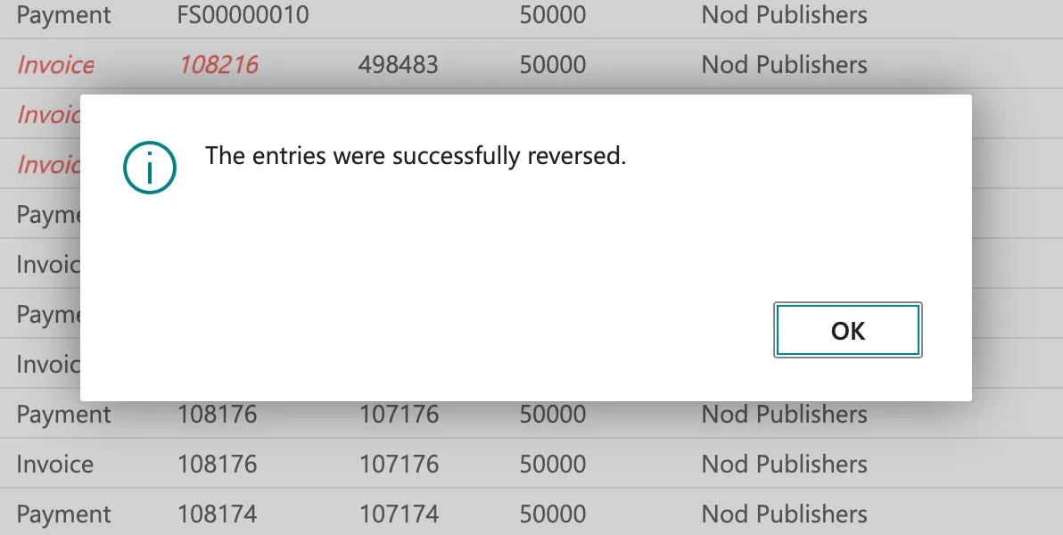Confirm Payments were Reversed