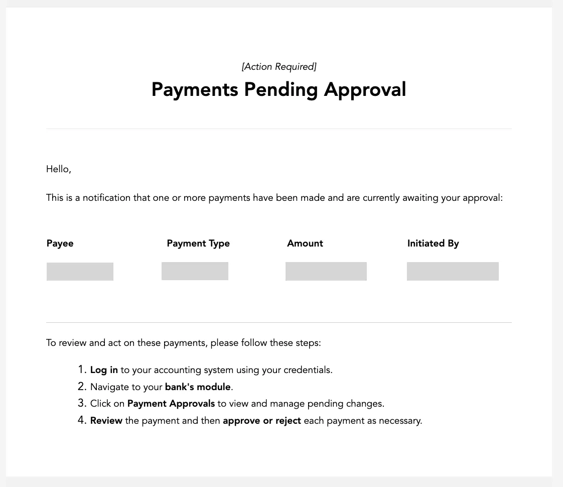 Payment Approval Email Notification