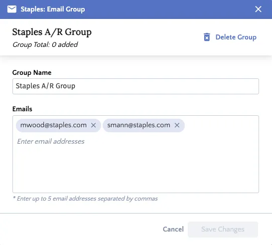 Email Group Pop-Up