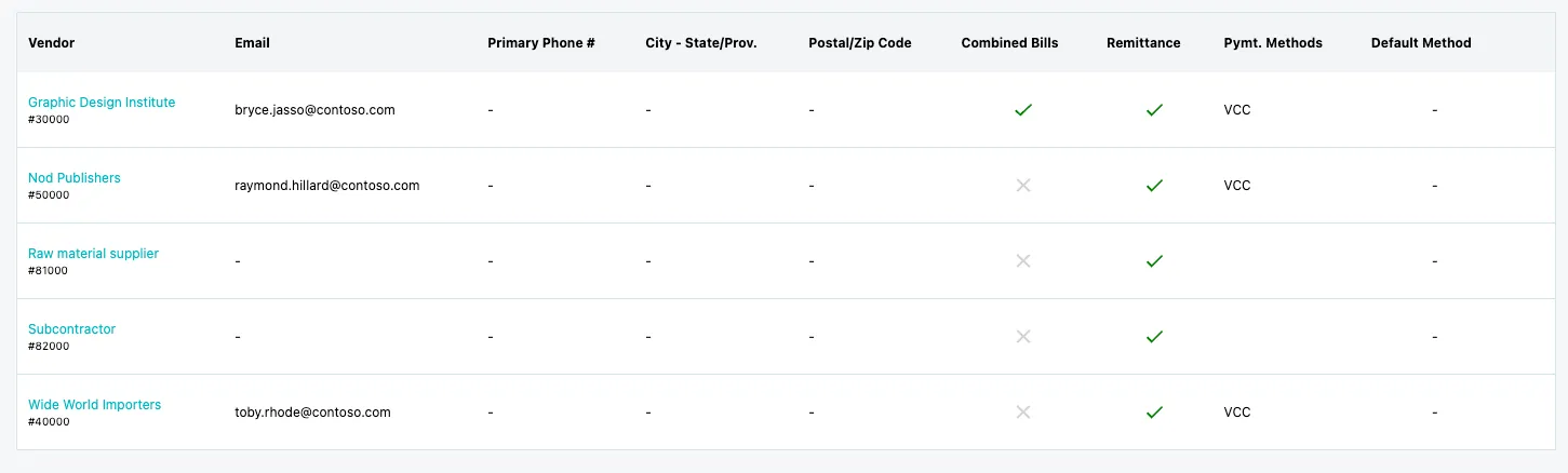 Select a Vendor