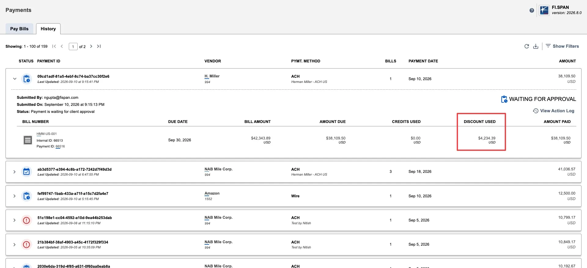 Payment History