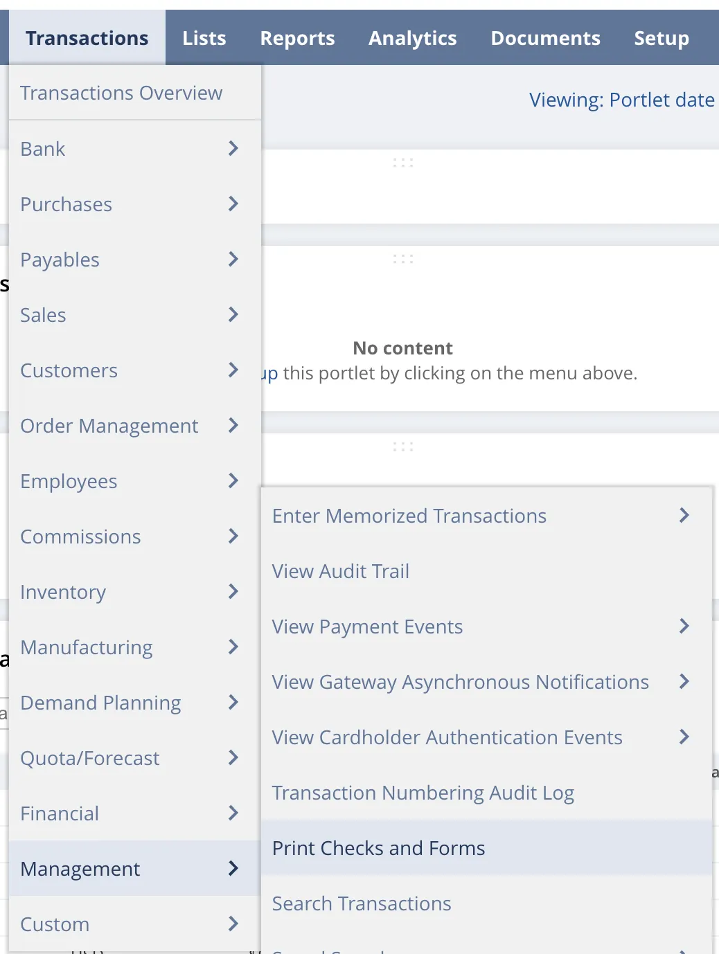 Go to Print Checks and Forms