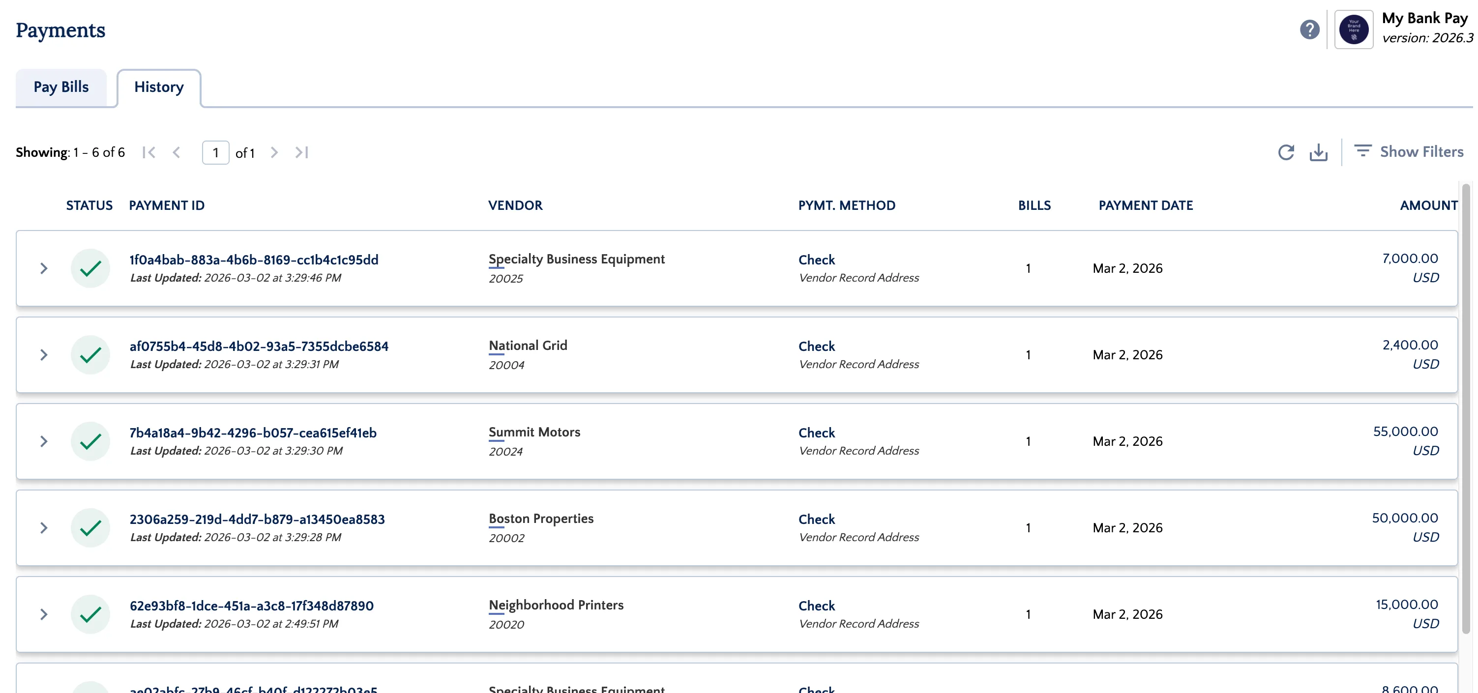 View Payment History