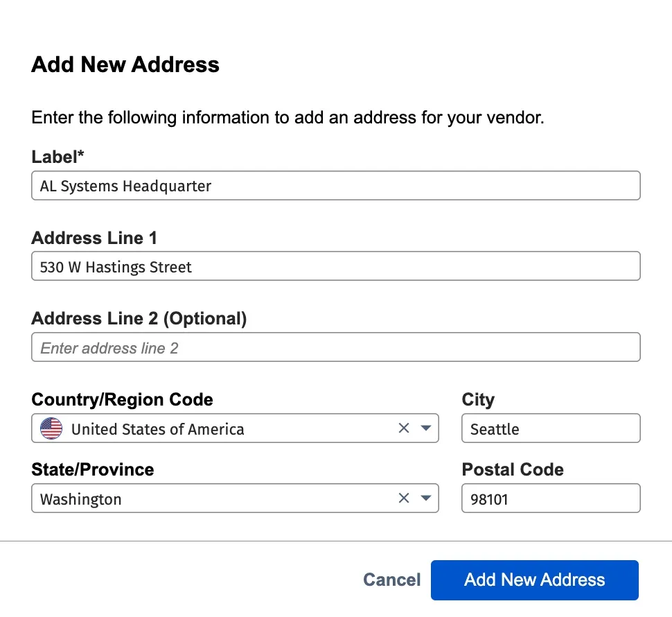 Input Address Details