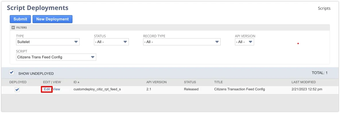 Select Edit to update permissions