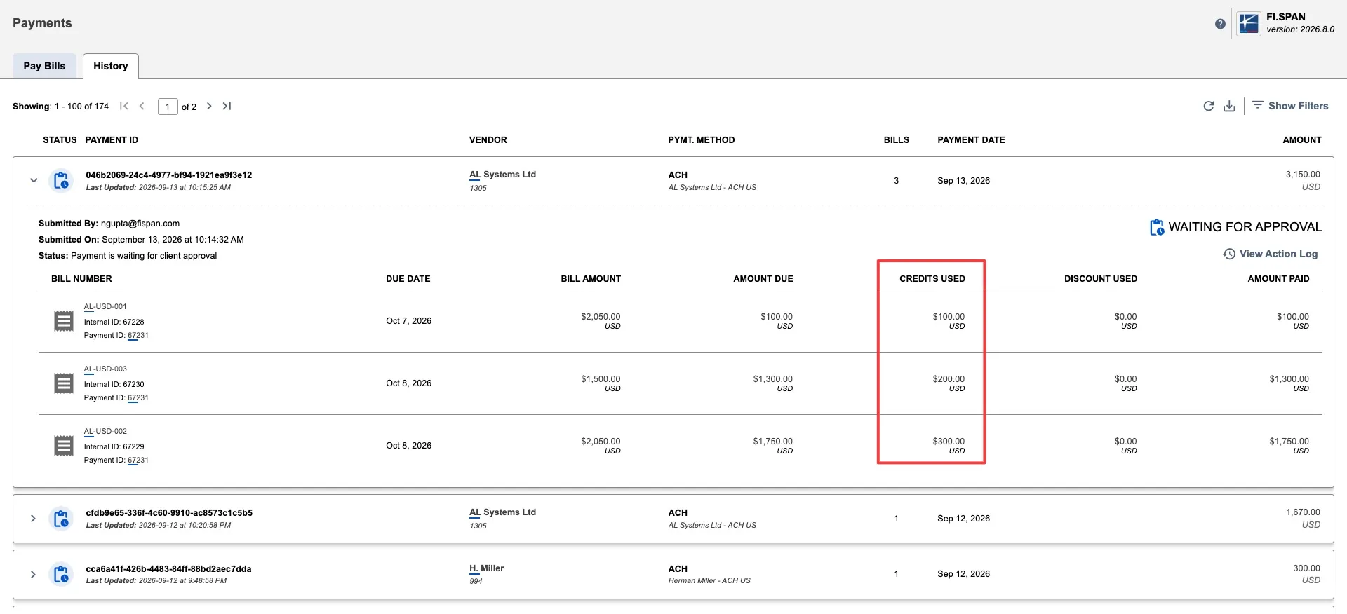 Payment History