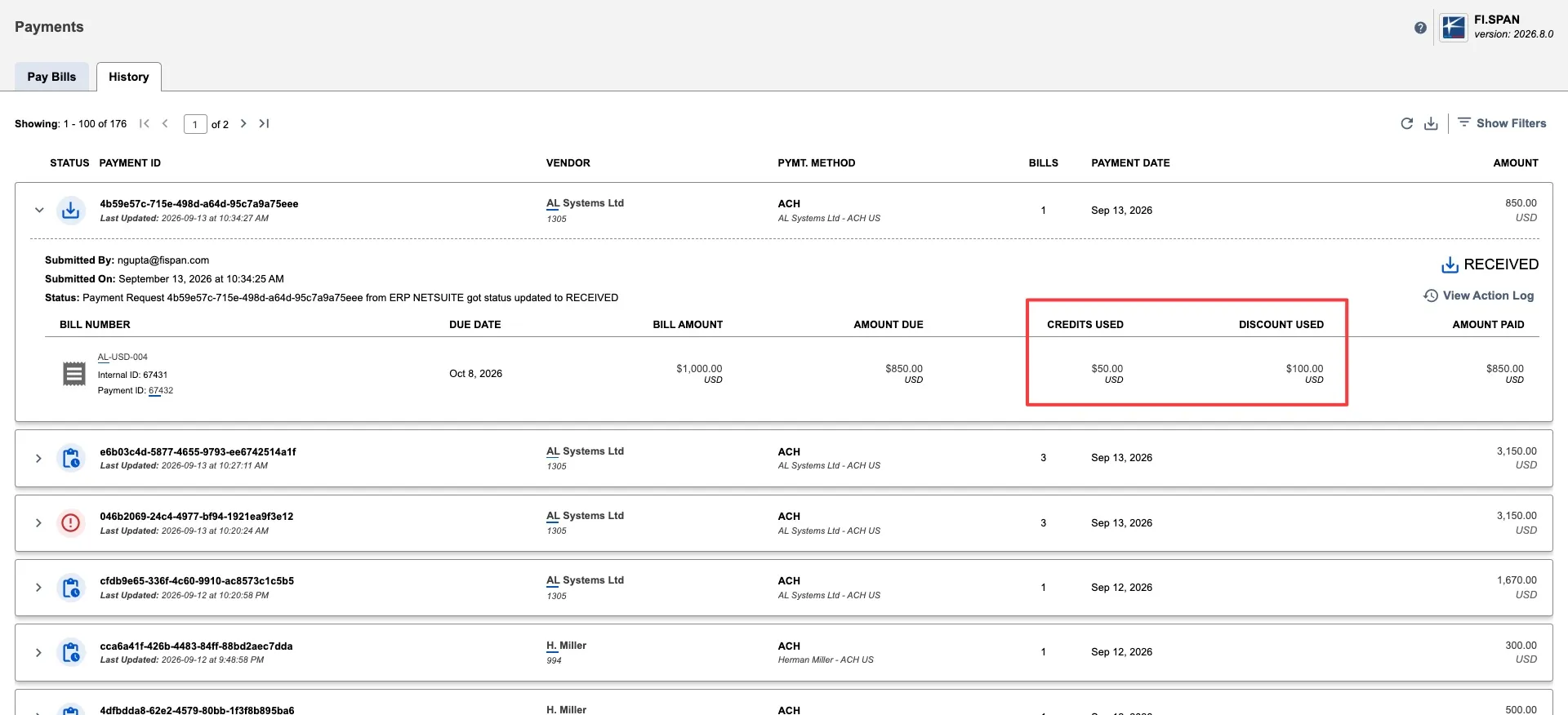 Payment History