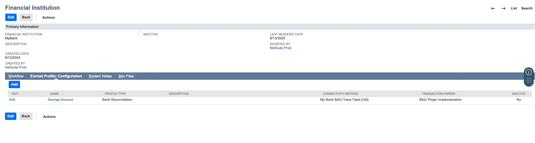 Click "Edit" beside the Format Profile where the import had failed