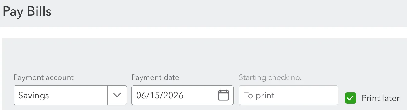 Select Print Later