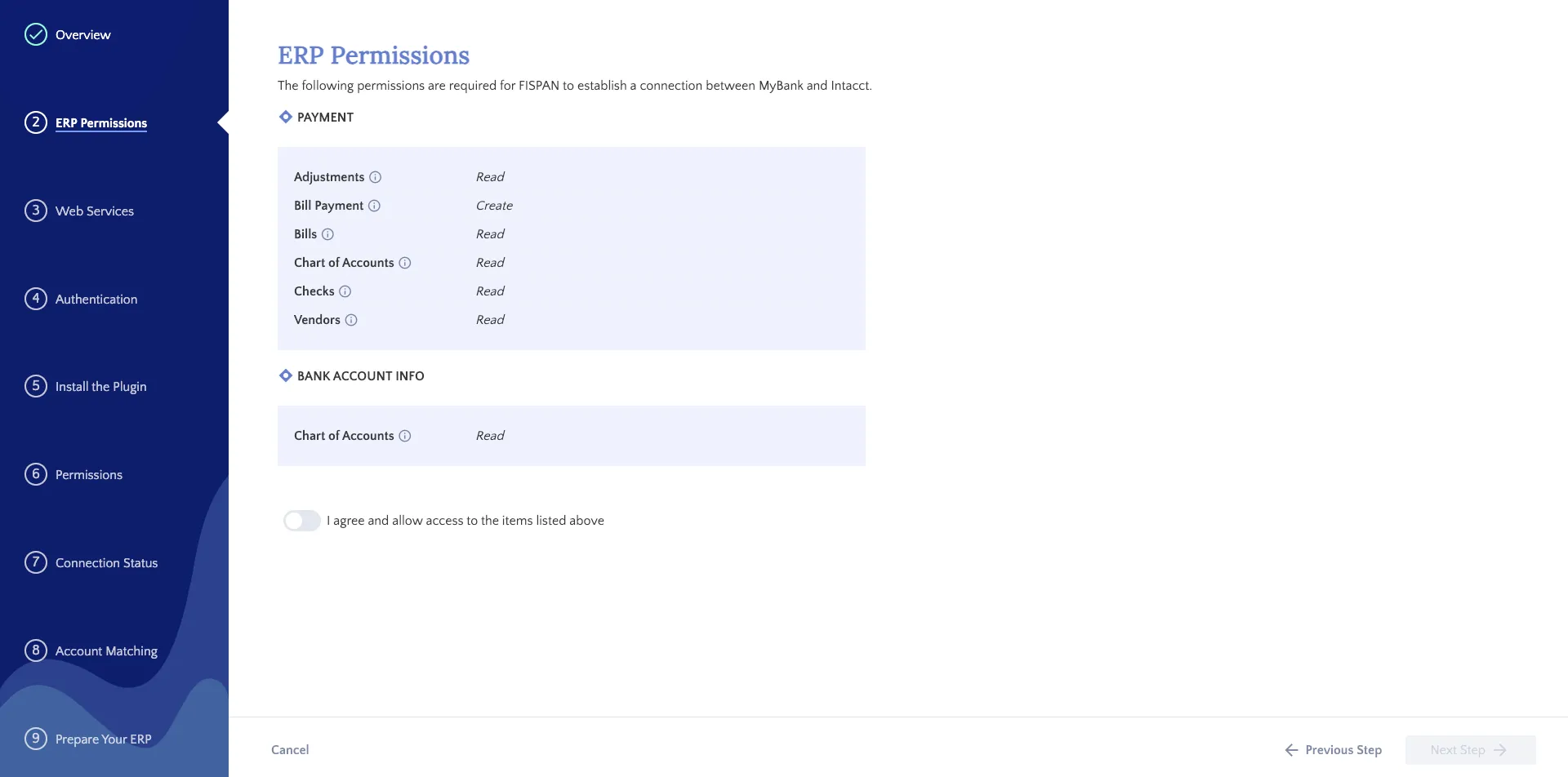 Review the Permissions and then click the "I agree" toggle