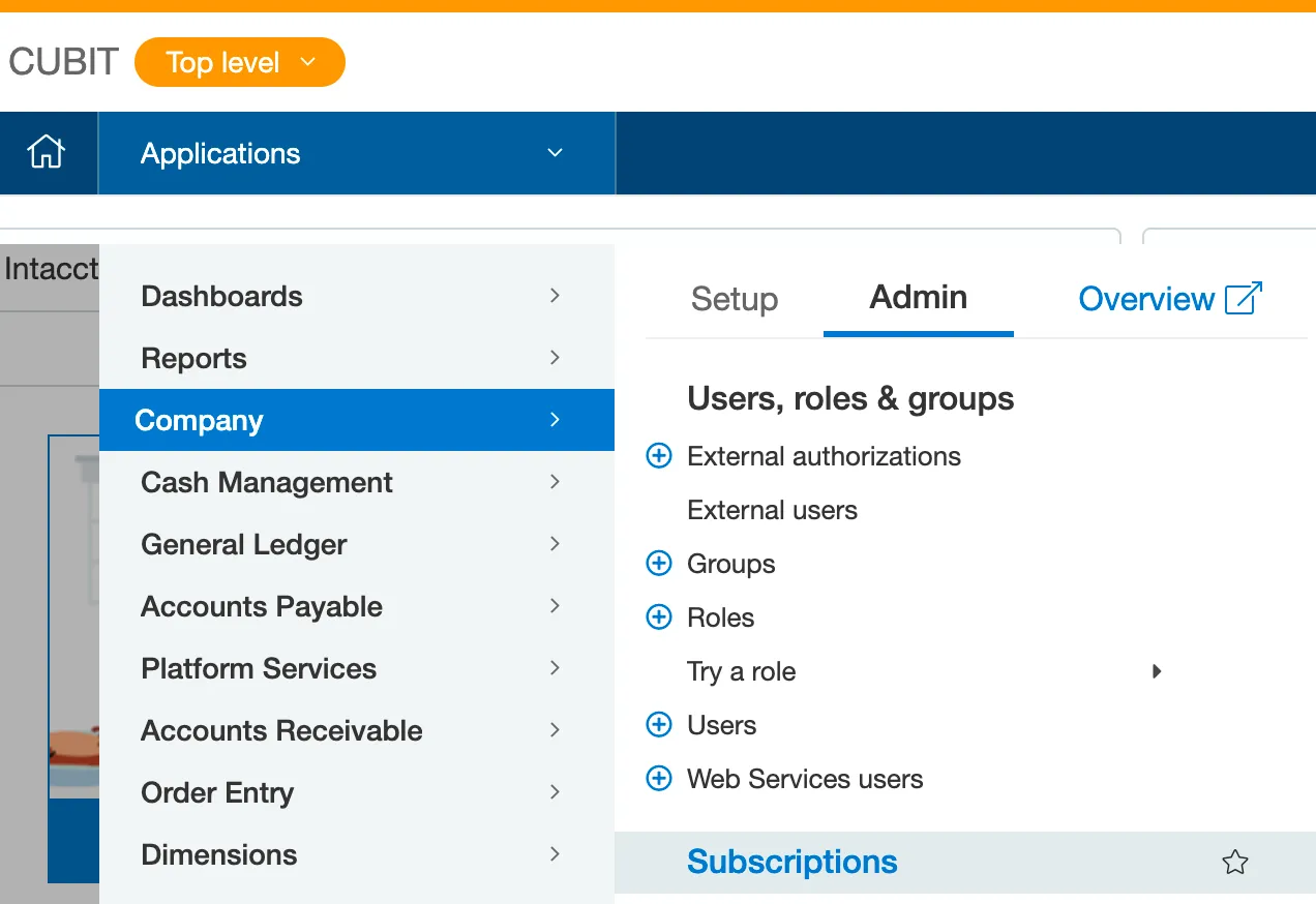 Go to Subscriptions