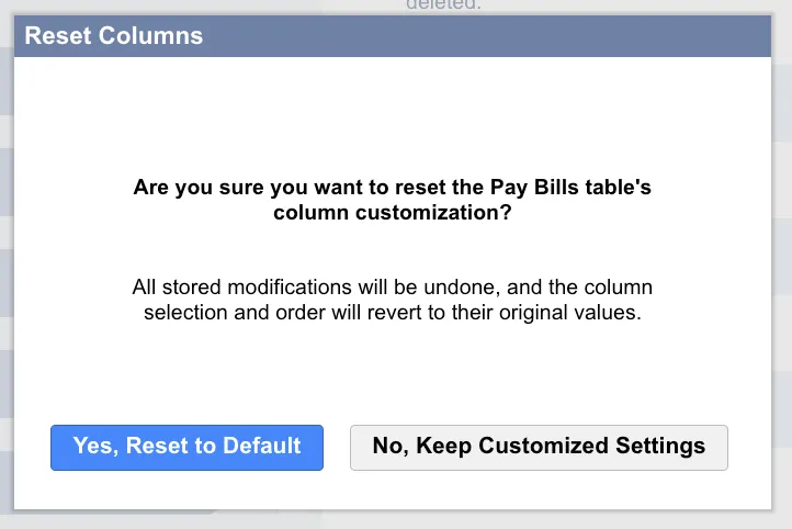 Click “Yes, Reset to Default” to confirm the reset