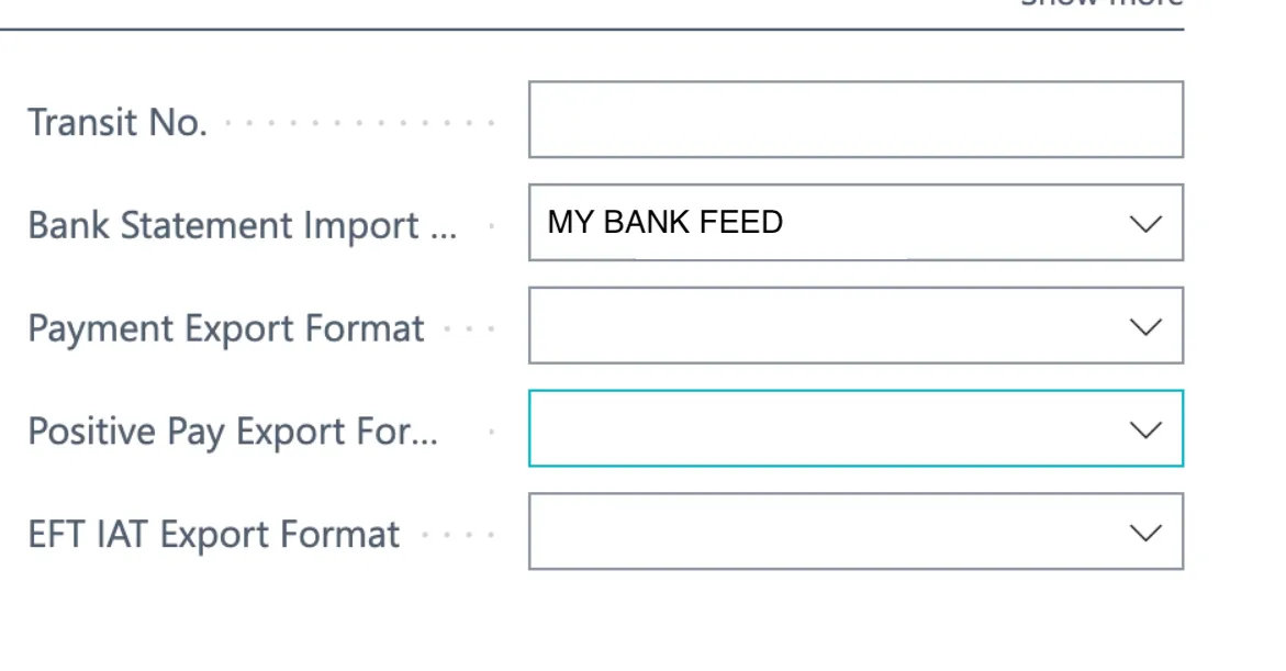 Select My Bank Feed