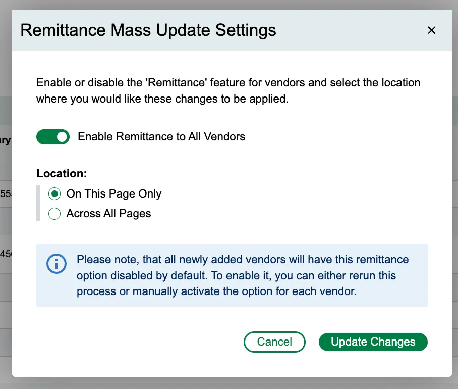 Click Update Changes