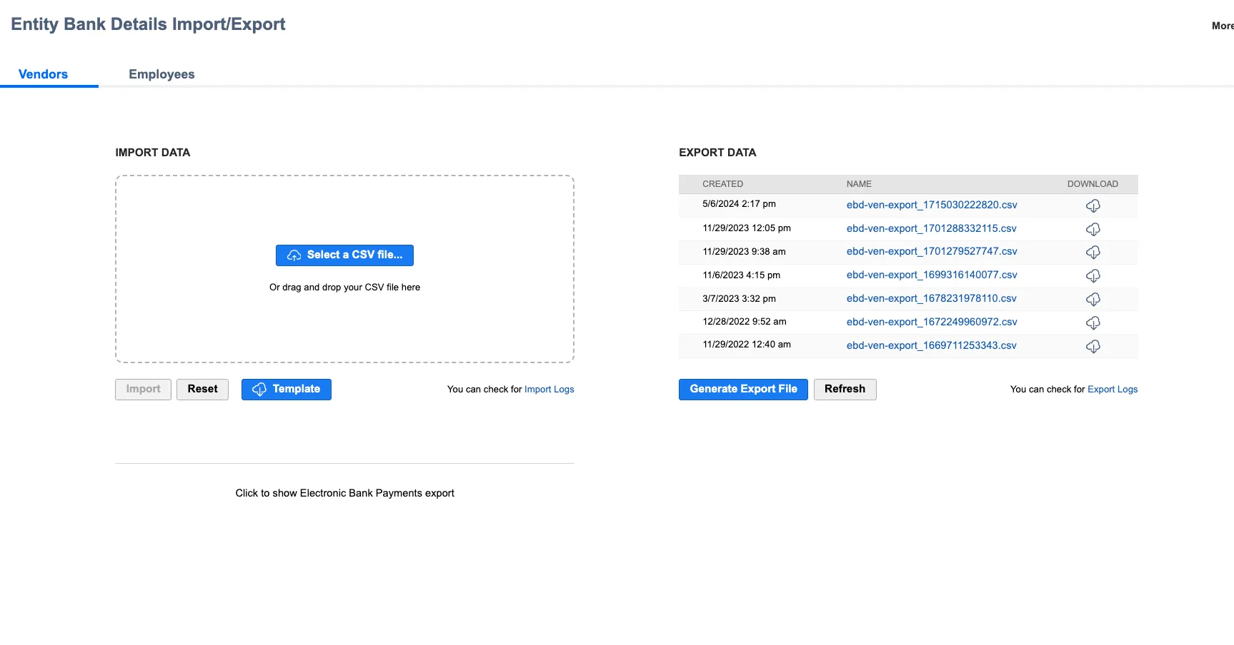 Configure Approvals for the Import/Export Page