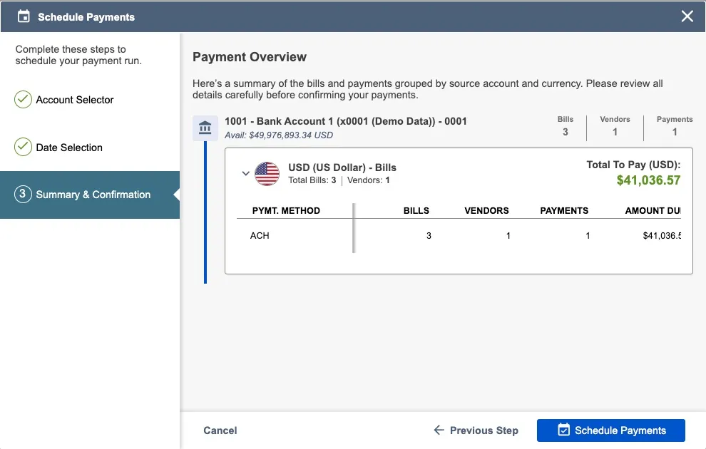 Click Scheduled Payments
