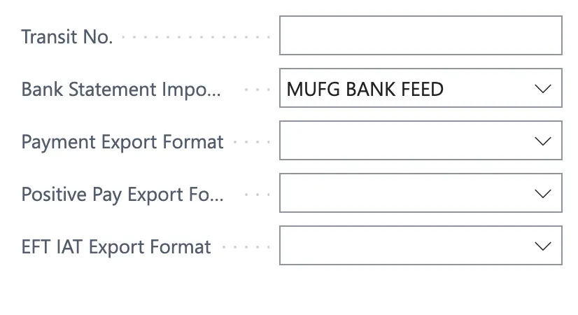 Select My Bank Feed