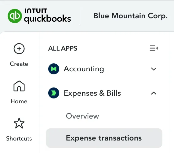 Go to Expense Transactions