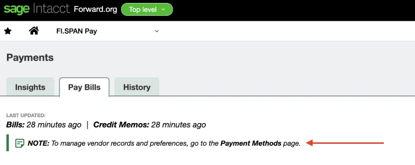 Guidance to the Payment Methods Page