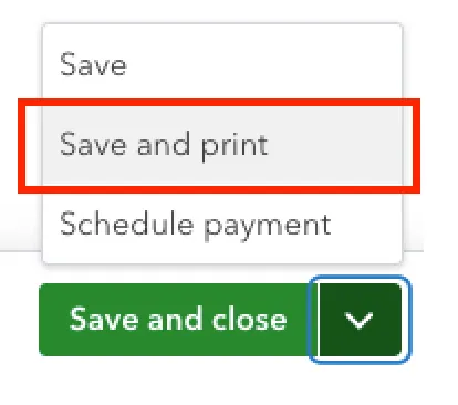 Select Save and Print