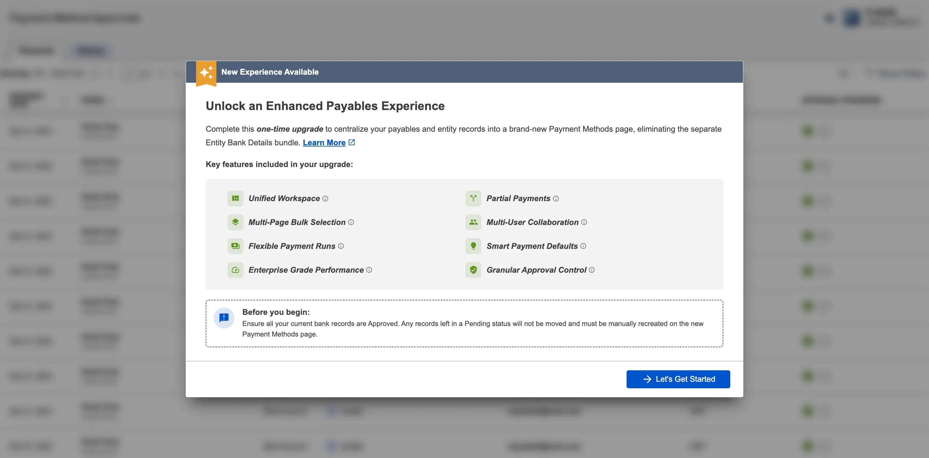 New Experience Available