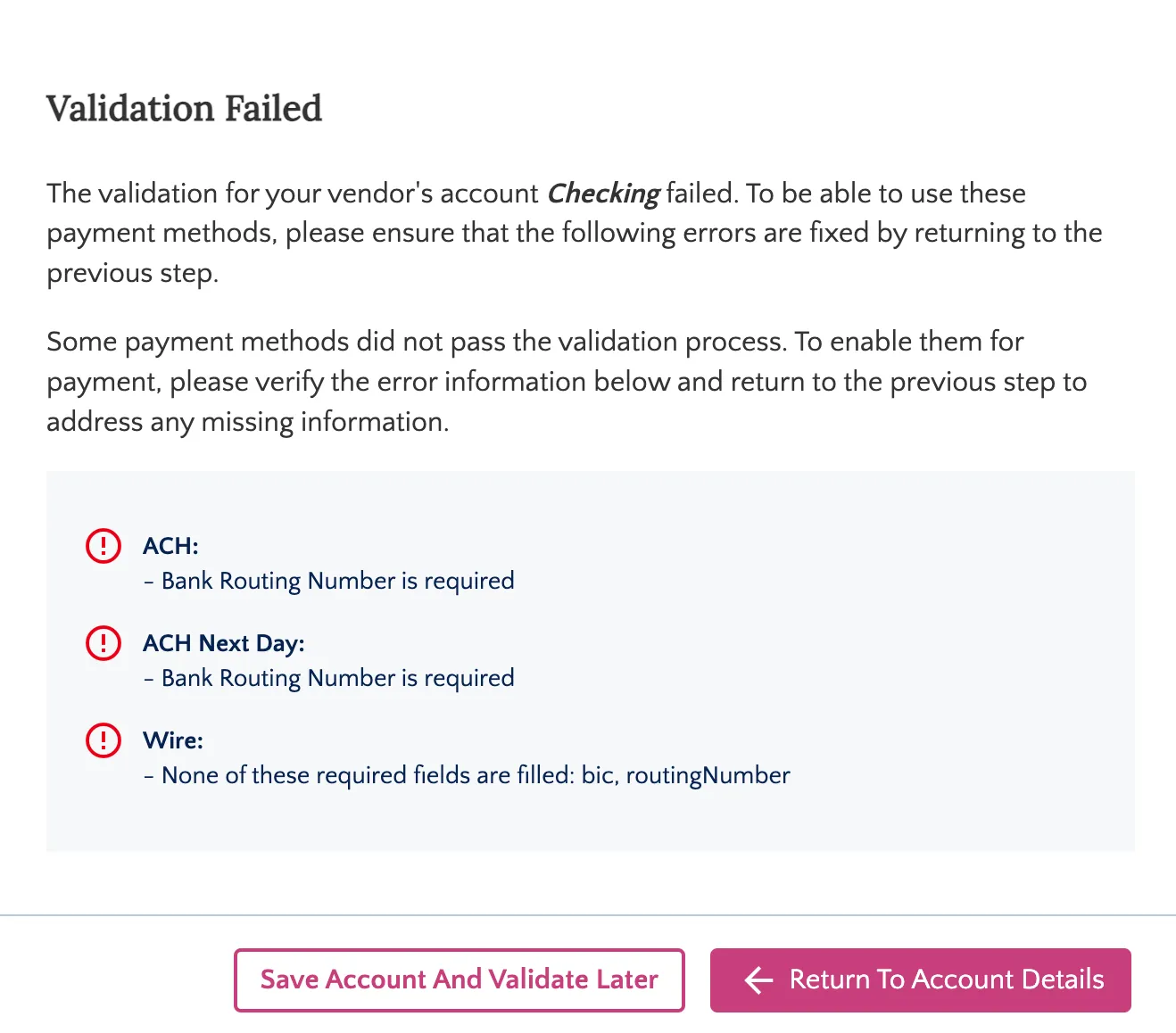 Click Return to Account Details