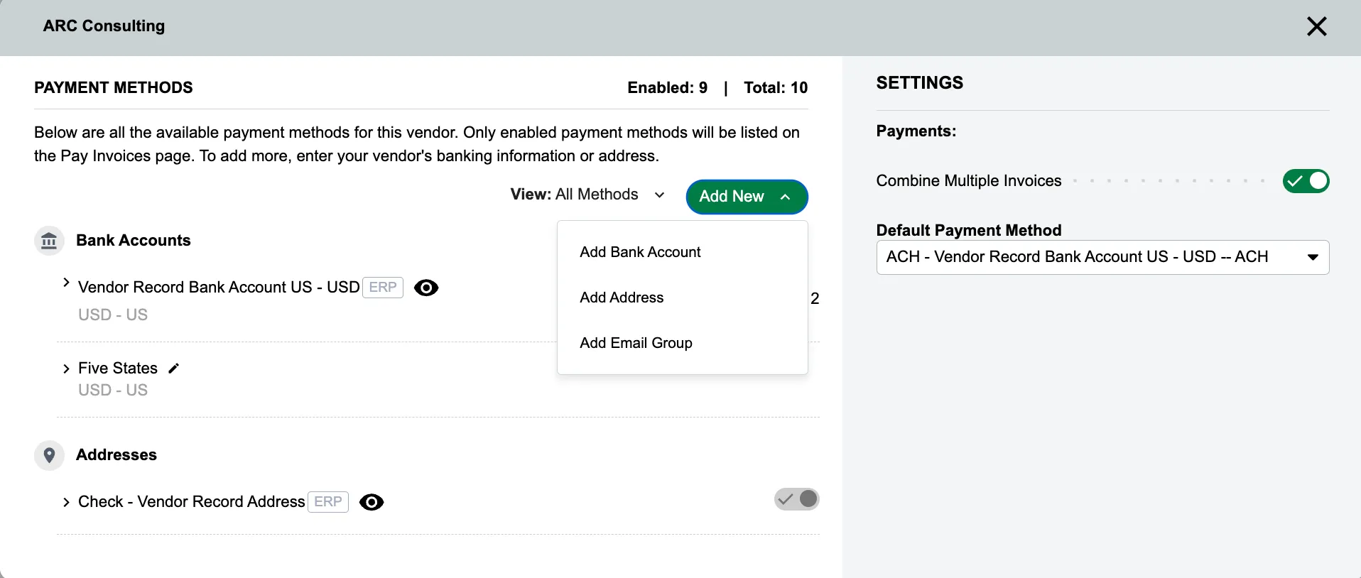 Select Add Bank Account