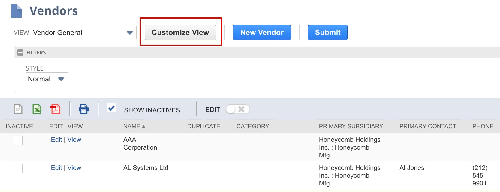 Customize View