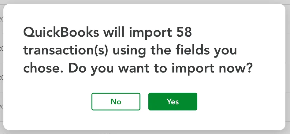 Confirm Import