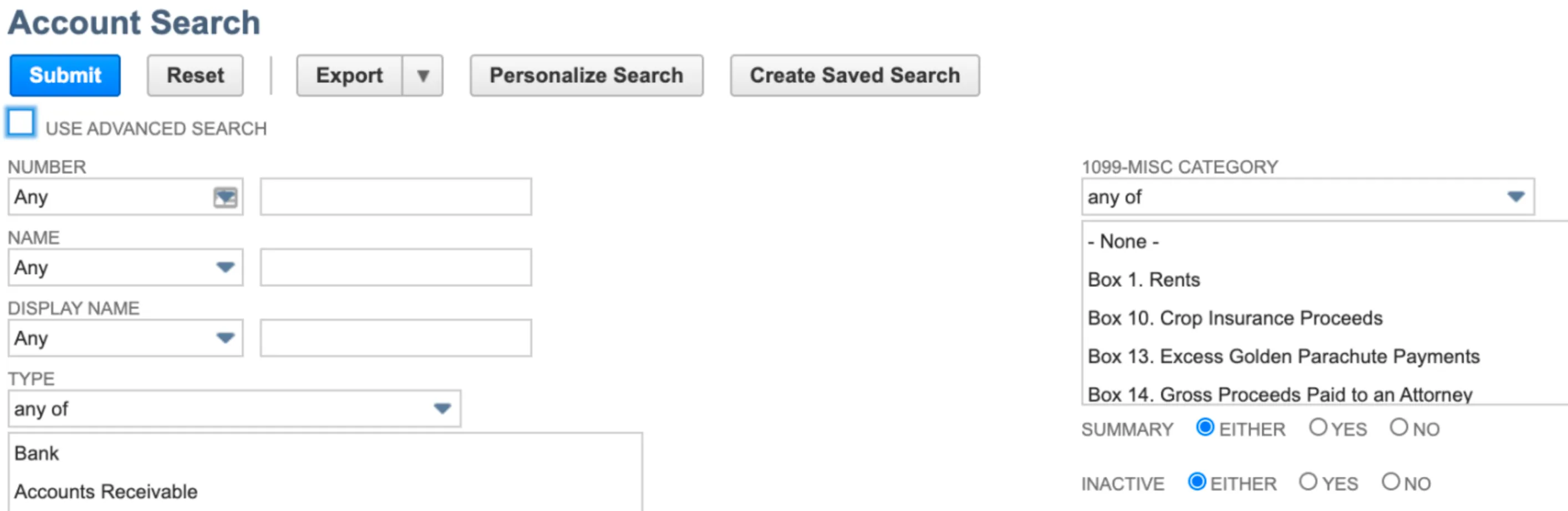 Select Use Advanced Search