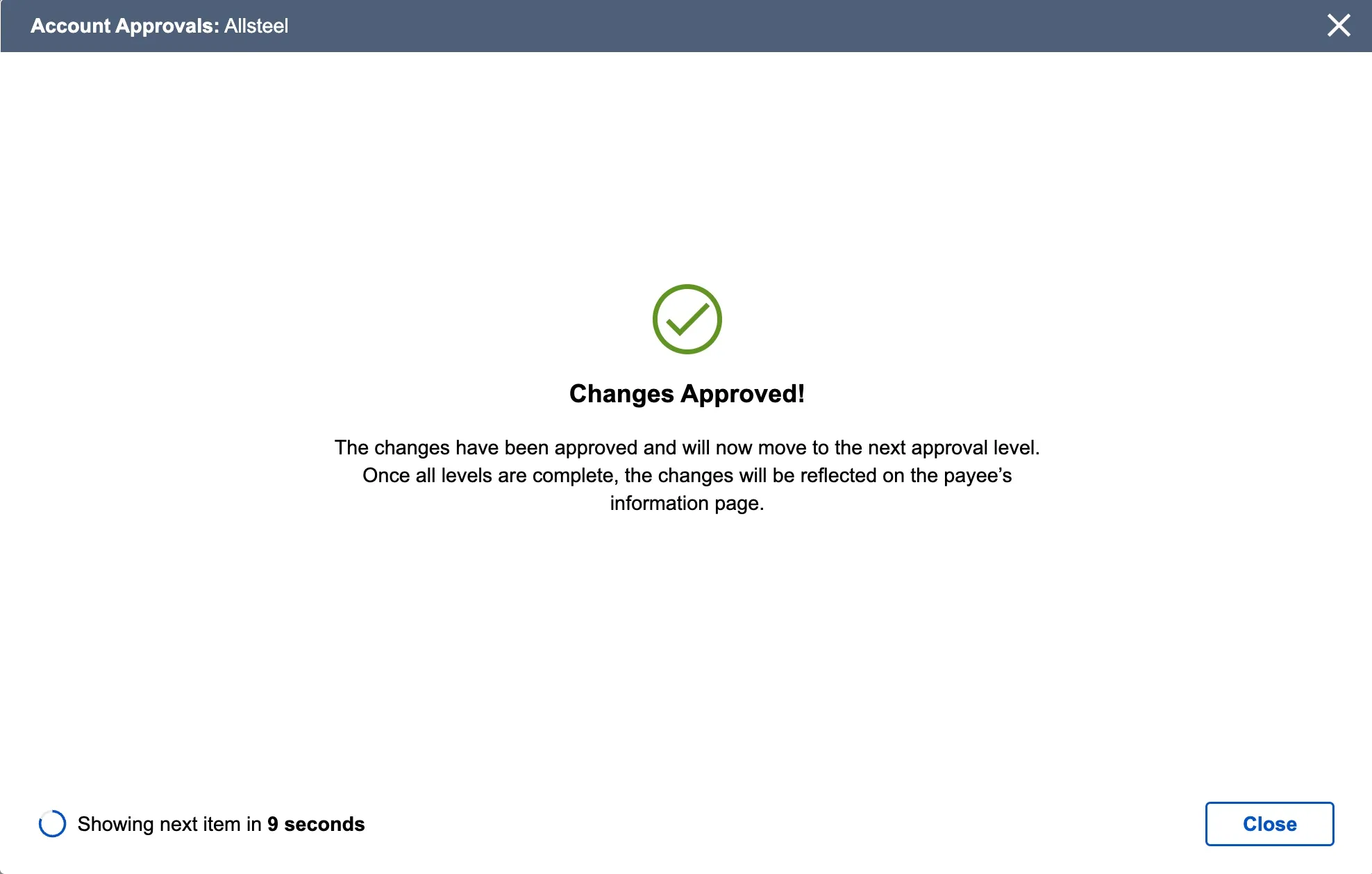 Change Approved