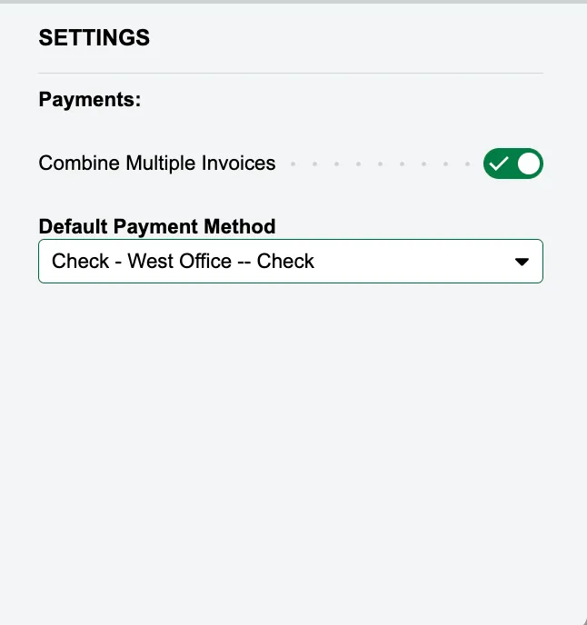 Select a Default Payment Method