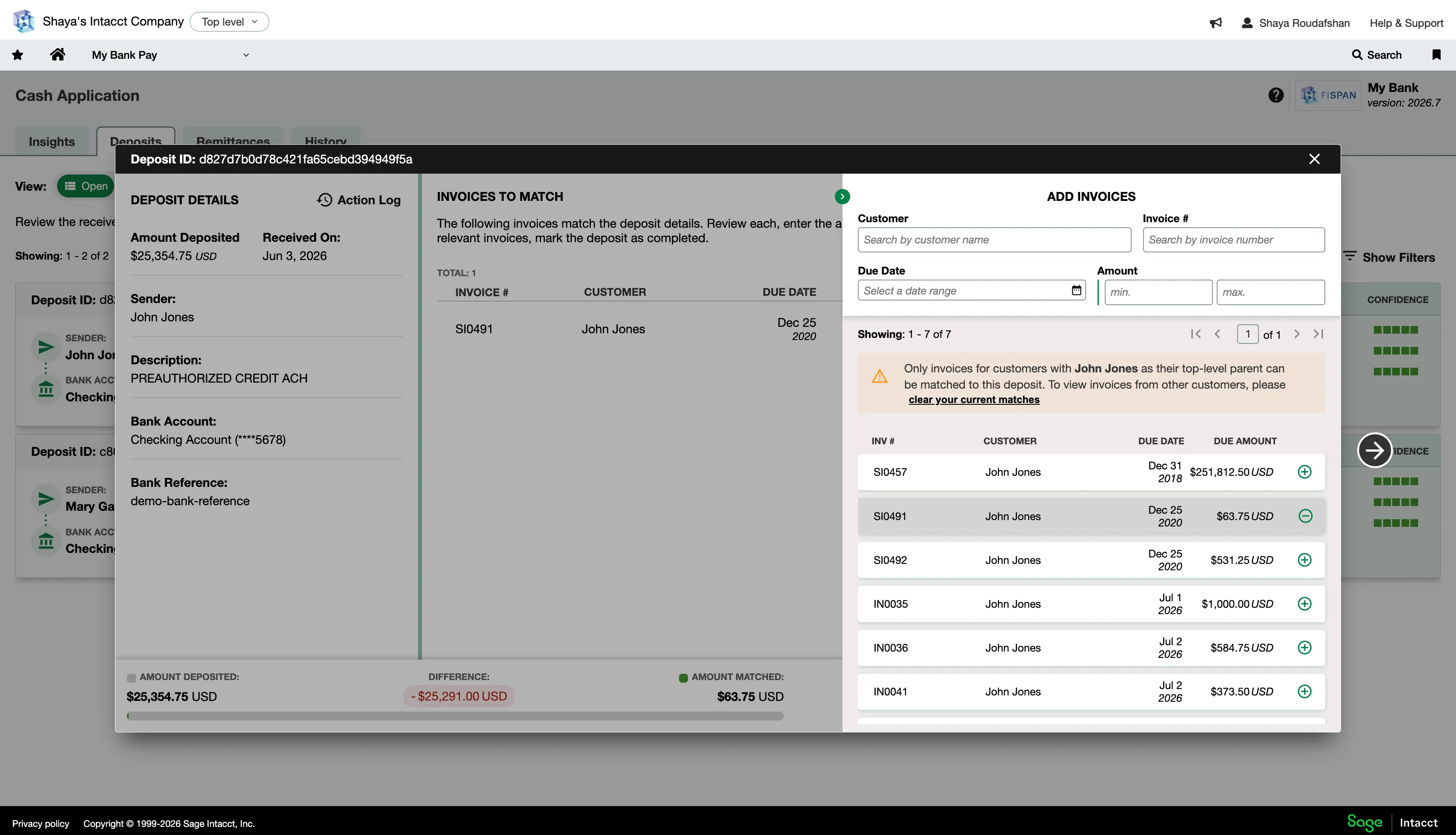Adding invoices sidebar